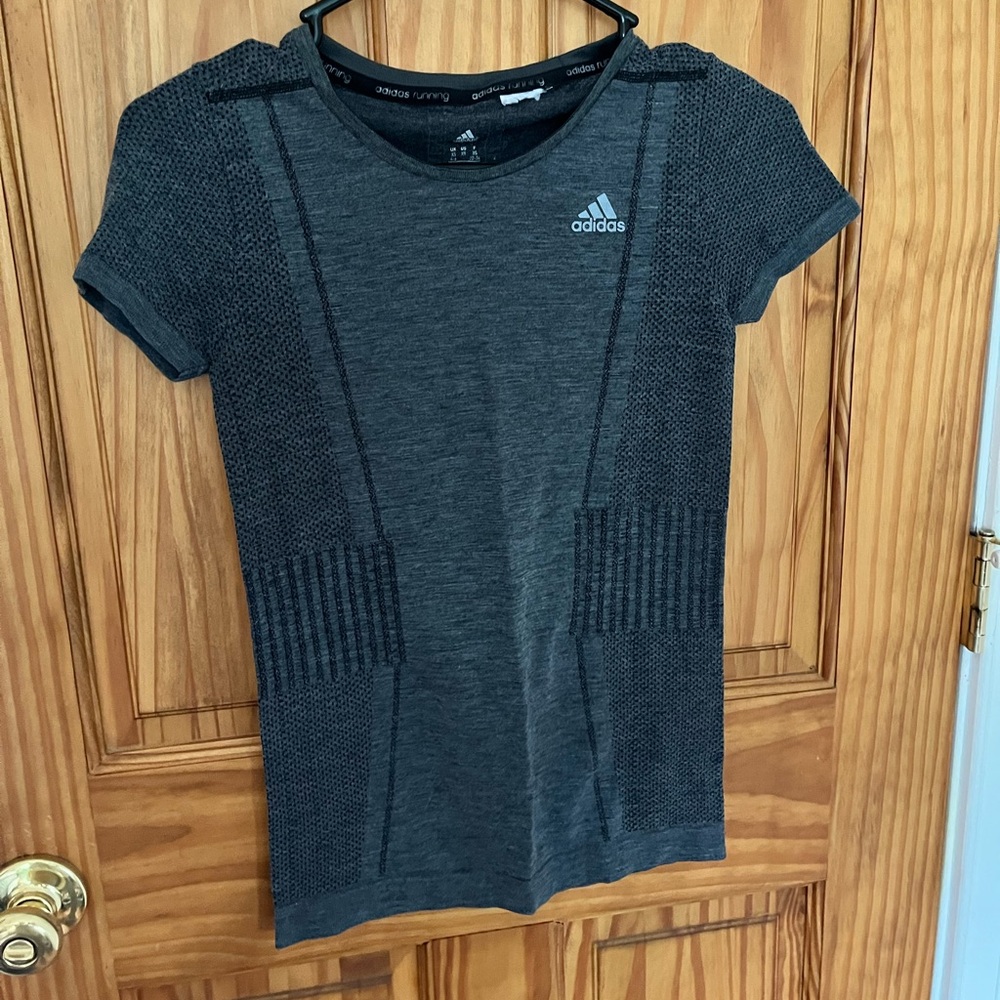 adidas Charcoal Gray Seamless Performance Tee